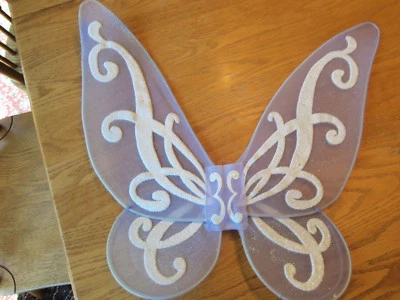 DISNEY GIRLS TODDLER LIGHT PURPLE AND WHITE GLITTER FAIRY WING OR ANGEL SZ 4-6X - Image 1 of 4