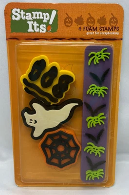 Selos de Halloween Its! Selos de espuma Boo Ghost Spiders Spiderweb NOVO - Imagem 1 de 2
