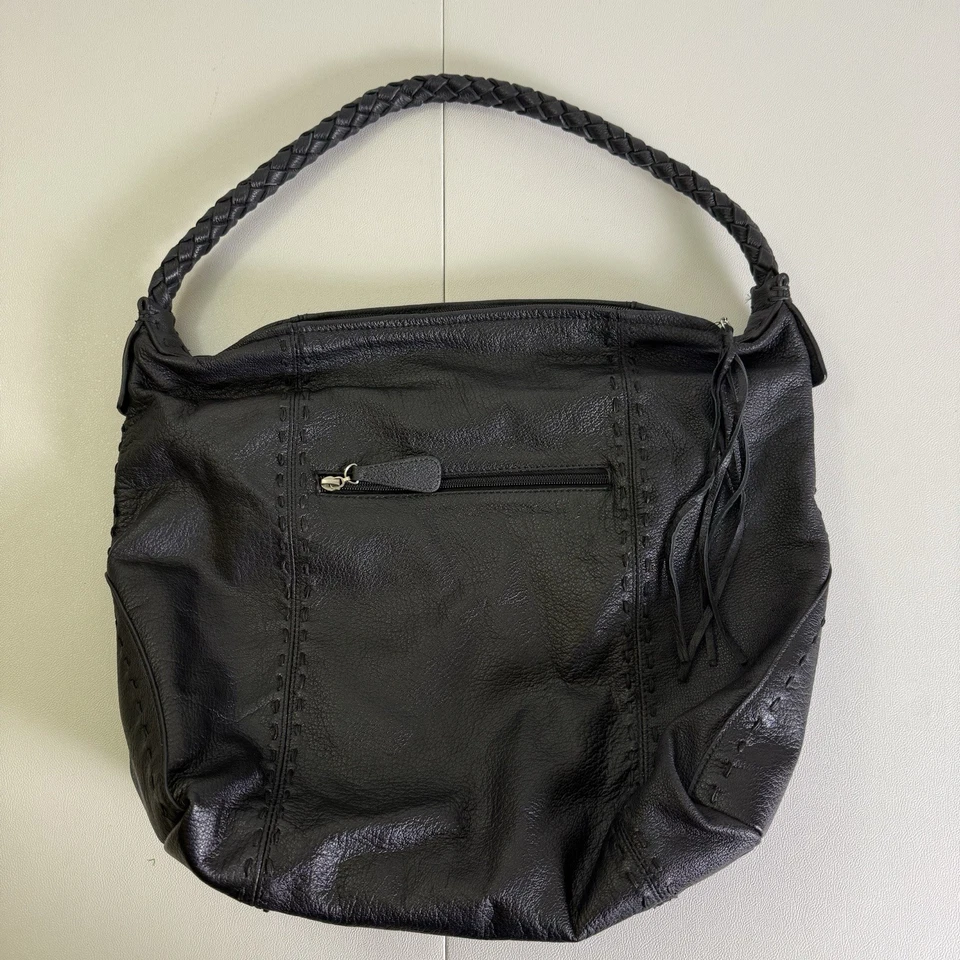 BOLSO HOBO BOLSO DE HOMBRO Y CUERO GENUINO NEGRO CHI BY Carlos Falchi Foto 1 de 4