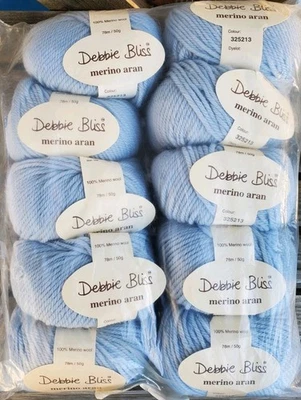 New Unused 10 Pack 78m/50g Debbie Bliss Merino Aran #325213 Skeins Yarn - Image 1 of 3