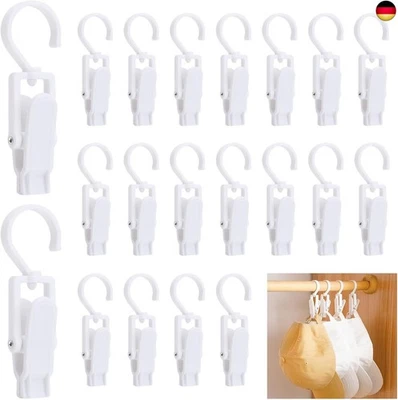 20 Stück Stiefelklammer Wäscheklammer Haken, Kunststoff Handtuch Clips zum A - Bild 1 von 4