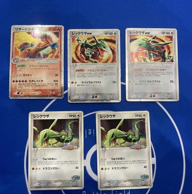 Pokemon cards Lot of 5 Holo Charizard  Rayquaza Japanese Moderately Played - Image 1 of 4