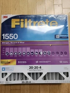 Filtrete Healthy Living 20x20x4 AC HVAC Furnace Air Filter 1550 Series - 4 PACK - Picture 1 of 3