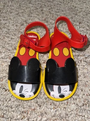 Sandalias Mini Melissa x Mickey Mousered Amarillas Talla 10 Niños Foto 1 de 4