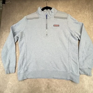 Vineyard Vines Shirt Womens XL Classic Ombre Seersucker Shep Sweater Lt. Blue - Picture 1 of 8