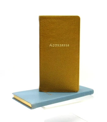 Address Book Pocket Size 3x6 Leather Cover Passwords Graphic Image Gold - Image 1 of 4