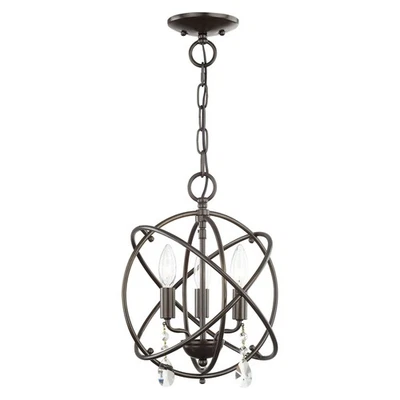 Livex Lighting - Aria - Mini araña convertible de 3 luces en estilo glamuroso - Foto 1 de 4