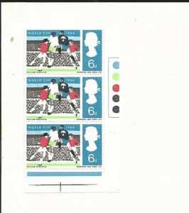 GB MNH QEII - 1966 World Cup 6d Block of 3 Mint Commemoratives - Picture 1 of 1