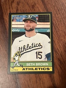 2025 TOPPS HERITAGE BASEBALL BLACK BORDER SETH BROWN ATHLETICS #292 SP - Picture 1 of 2