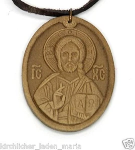 Anhänger Ikone naturleder Кулон икона натуральная кожа с тиснением на шнуре - Picture 1 of 2