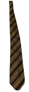 Corneliani Bronze Stripe Pattern For Men Necktie 100% Silk Made In Italy - Picture 1 of 6