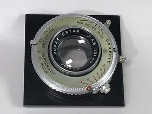*MINT* Kodak 101mm f4.5 Ektar Lens w/ Kodak No.1 Supermatic Shutter + Lens Board - Picture 1 of 15