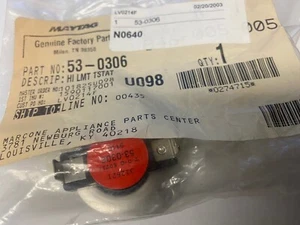 53-0306, WP53-0771 Maytag dryer high limit thermostat NEW OEM locf0323 - Picture 1 of 1