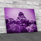Osaka Castle At Sunset Japanese Charm With Cherry Purple Canvas Print Large