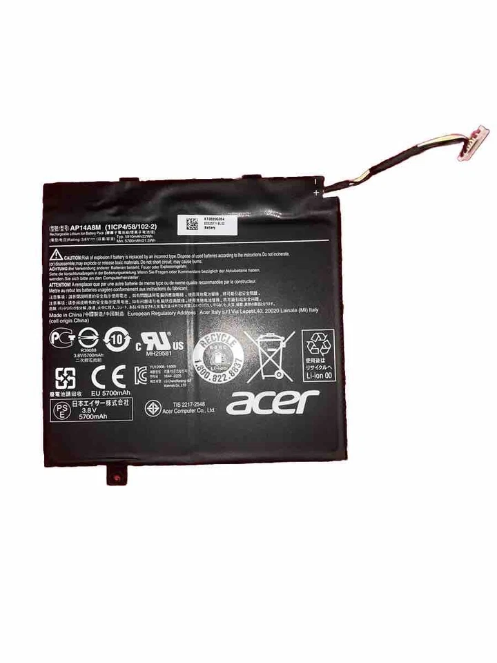 Genuine Acer Aspire Switch 10 SW5-011 SW5-012 Battery KT0020G004 AP14A8M - Image 1 of 3