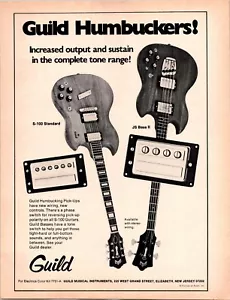 VINTAGE 1974 GUILD HUMBUCKERS FOR BASS & ELECTRIC GUITARS PRINT AD - Picture 1 of 1