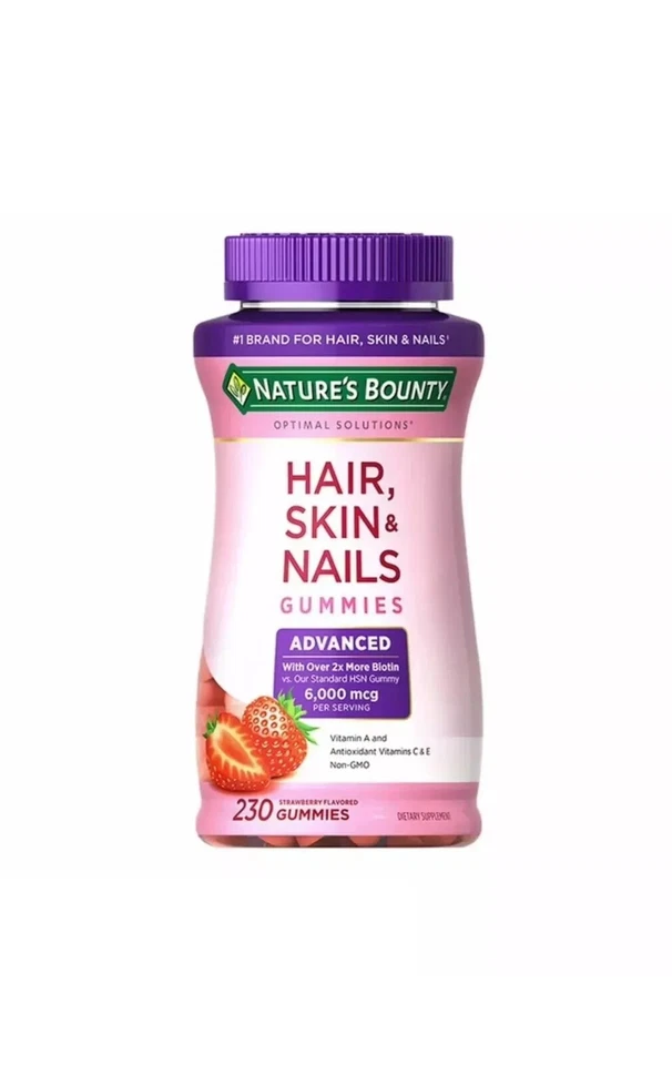 Nature's Bounty Hair, Skin and Nails Advanced, 230 Gummies  6,000 mcg Biotin - Image 1 of 1