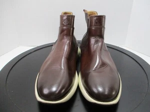 Johnston Murphy Men Boot 10M Brown Sheepskin Chelsea Foam Slip On Leather Brazil - Picture 1 of 11