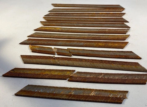 Loft of Highly Rusted Brad NAILS 3/4": Approximately 1,040 pieces in 12 strips Cover