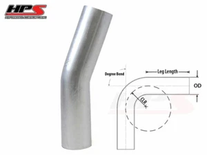 Tubo de codo de aluminio HPS 2,75" 70 mm OD 20 grados curva 6061 calibre 16 4 5/16" CLR - Imagen 1 de 1
