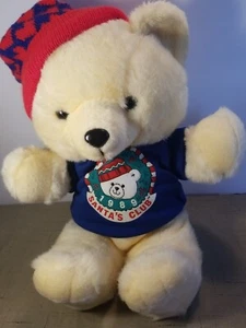 Vintage Kmart 1986 Christmas Santa Club (1989 SWEATSHIRT) BÄR - Bild 1 von 4