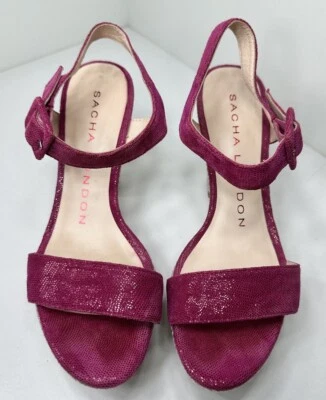 "Tacones de plataforma de cuero rosa Sacha London Elmira talla 6,5 plataforma 1,5", tacón 4""" Foto 1 de 4
