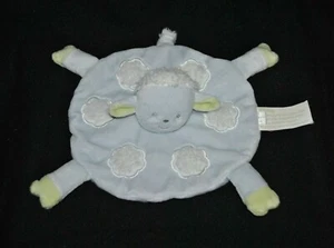 Doudou mouton plat rond Brioche KIMBALOO La Halle bleu vert nuage blanc NEUF - Picture 1 of 1