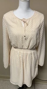 Women’s Daniel Rainn Cream Color Textured Dress Size L - Picture 1 of 9