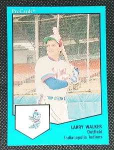 Carta Larry Walker Indianapolis Indians 1989 Procards Minor League #1239 B - Foto 1 di 2