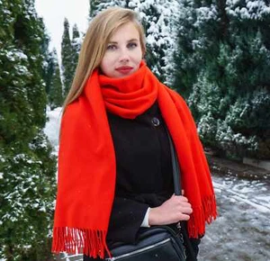 Damen Kaschmir Schal 70x200 cm SAFALANO feurig rot - Bild 1 von 8