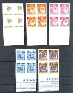NORWAY JUL 1937-IMPERF -BL OF 4 + 6 x BLOCK PROGR PROOFS- ** -TBC RED CROSS VF - Picture 1 of 2