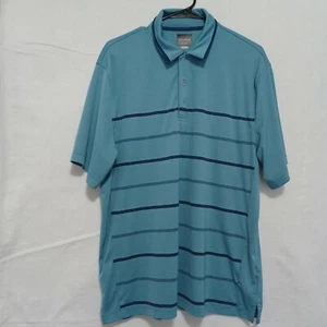 Camisa Polo Greg Norman Para Hombre Rayas PLAY DRY Manga Corta Verde/Verde azulado Talla L - Imagen 1 de 11