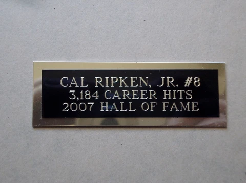 Cal Ripken, Jr. Baseball Card Plaque or Baseball Ball Cube Nameplate 1" X 3" Cover