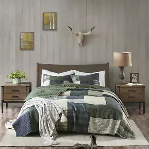Mill Creek Reversible Quilt Set - Cottage Styling Reversed to Solid Color, All S - Picture 1 of 12