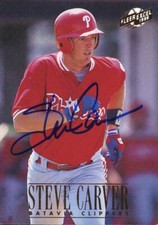 1996 Batavia Clippers STEVE CARVER Signed Card autograph phillies rc STANFORD
