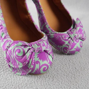 MARC JACOBS New $248 Multicolored Paisley CLOTH BALLET FLATS 37.5 EU NWOB s9223 - Picture 1 of 2