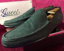 $780 Mens Gucci Supreme Gray Canvas Loafers Sz 9 G / 10 US Made In ITALY