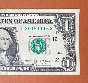 2015 November 16 (L 20151116 S) Birthday Note $1 One Dollar Bill - Picture 1 of 3