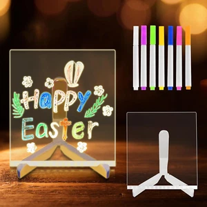 LED Note Board with 7 Colors, Light up Acrylic Message Board, Night Light Outwar - Picture 1 of 6
