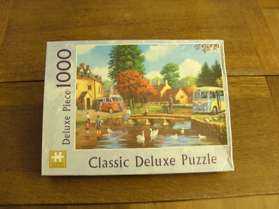JIGSAW PUZZLE DUCK POND FISHING COACH TRIP ICE CREAM DELIVERY SWANS CHICKS etc. - Image 1 of 4