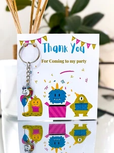 Thank You For Coming To My Party Card , Unicorn Keyring, Football Keyring, - Picture 1 of 10