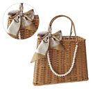 Simulated Rattan Woven Hand Basket Snacks Storage Basket with Beautiful Designs
