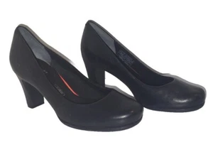 Rockport Total Motion truTECH Women’s Black Leather Round Pump Heels Size 6.5 - Picture 1 of 9