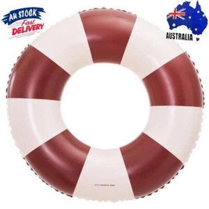 Classic Striped Swimming Ring Inflatable Pool Float for Adults (Dark Brown 90) - Picture 1 of 9