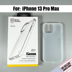 BodyGuardz Solitude Case designed for iPhone 13 Pro Max -Frosted Clear Slim Case - Picture 1 of 14