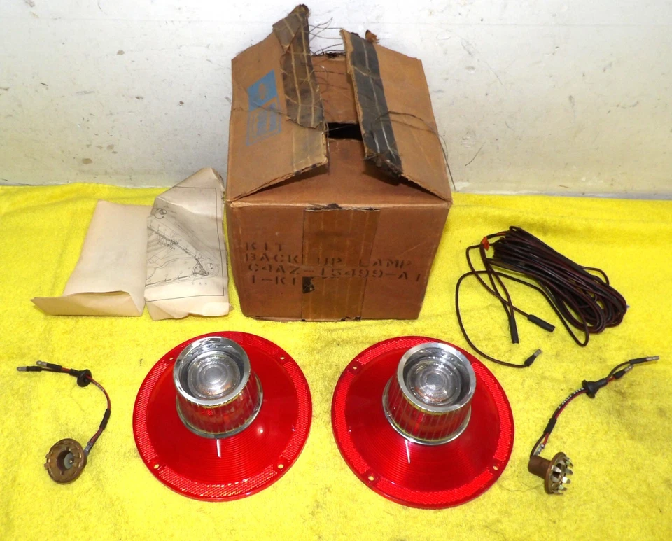 1964 Ford Custom 500 Sedan NOS REAR BACK UP TAIL LAMP LENS KIT - Image 1 of 4