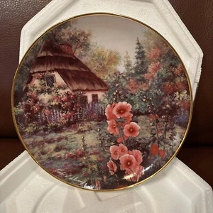Hollyhock Cottage Limited Edition Franklin Mint 8" Collector's Plate NIB - Picture 1 of 11