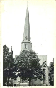 IGLESIA CATÓLICA, WARSOVIA, NUEVA YORK, POSTAL VINTAGE - Imagen 1 de 2