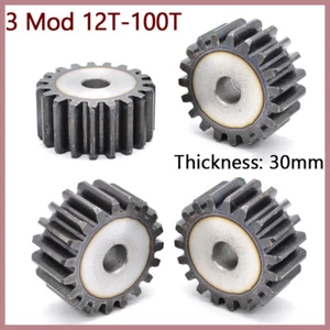 Spur Gears Pinion Gear 3 Mod Transmission Gears 12-100 Teeth 45# Steel Flat Gear - Picture 1 of 67