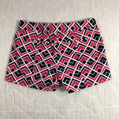 Pantalones Cortos Gap Mujer Talla 00 Geométricos Rosa Azul Blanco Tiro Bajo Lona 3.5" Entrepierna Foto 1 de 4